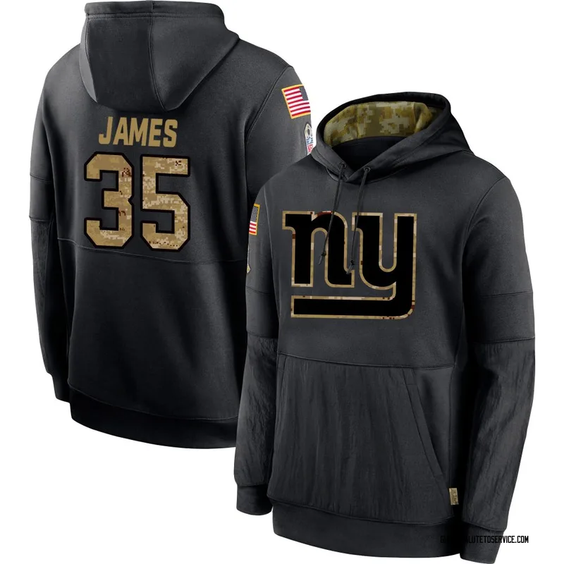 Youth LaMareon James New York Giants Black 2020 Salute to Service Sideline Performance Pullover Hoodie