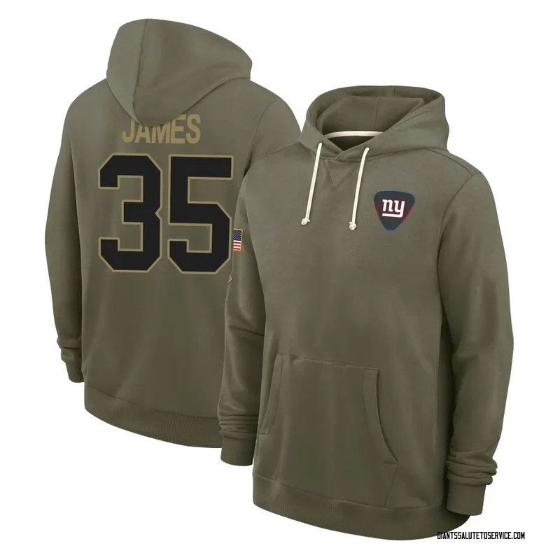 Youth LaMareon James New York Giants Olive 2025 Salute to Service Hoodie