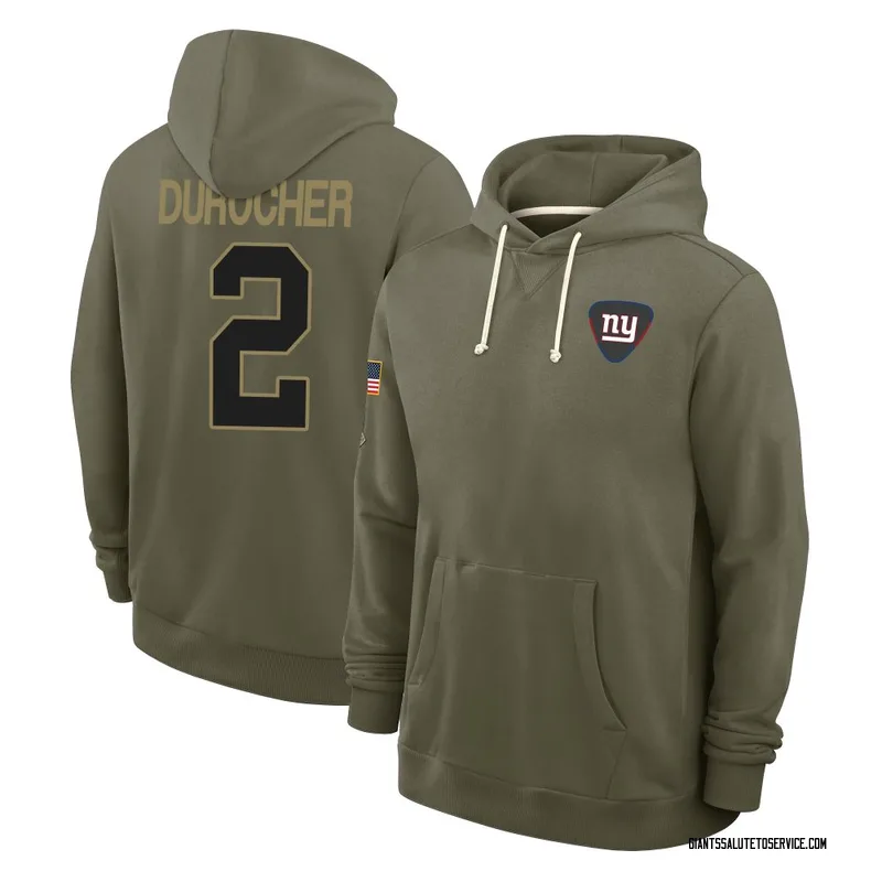 Youth Leo Durocher New York Giants Olive 2025 Salute to Service Hoodie