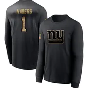 Youth Malik Nabers New York Giants Black 2020 Salute To Service Sideline Performance Long Sleeve T-Shirt