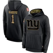 Youth Malik Nabers New York Giants Black 2020 Salute to Service Sideline Performance Pullover Hoodie