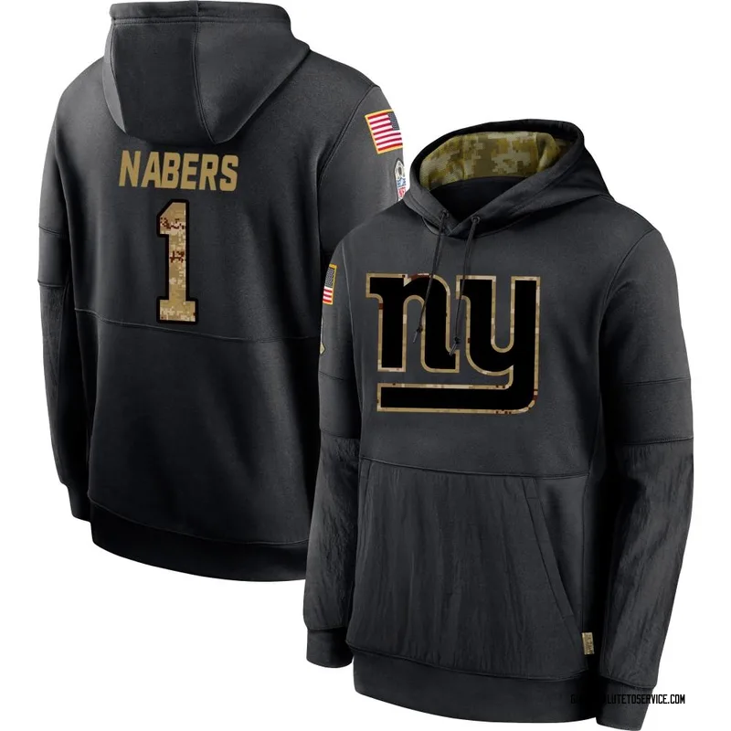 Youth Malik Nabers New York Giants Black 2020 Salute to Service Sideline Performance Pullover Hoodie