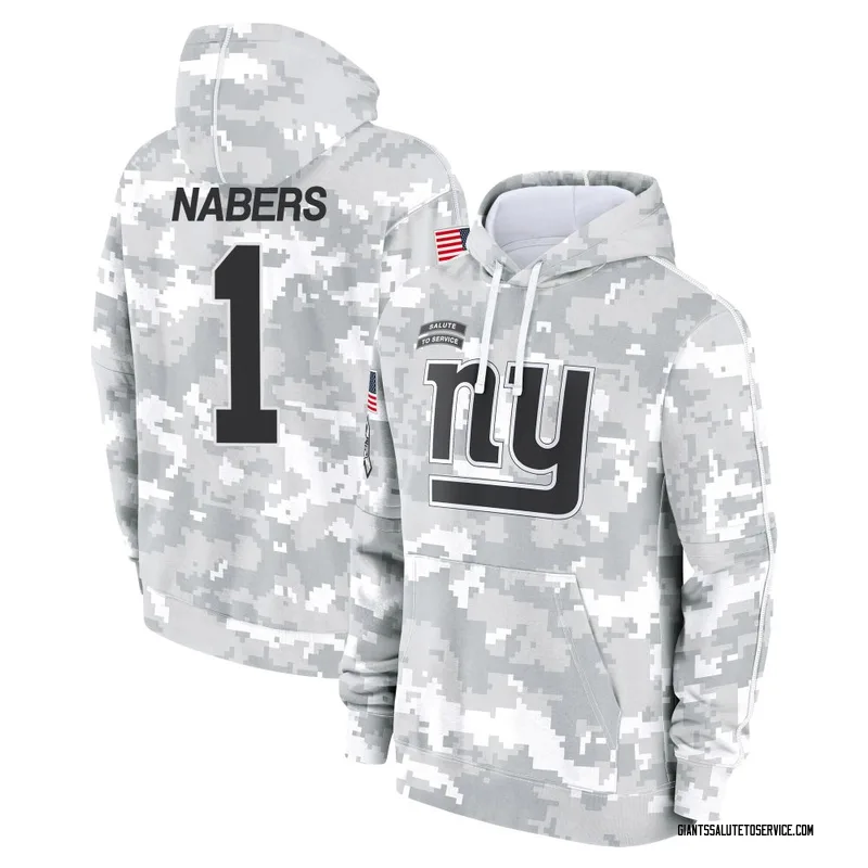 Youth Malik Nabers New York Giants Camo Arctic 2024 Salute to Service Club Fleece Pullover Hoodie
