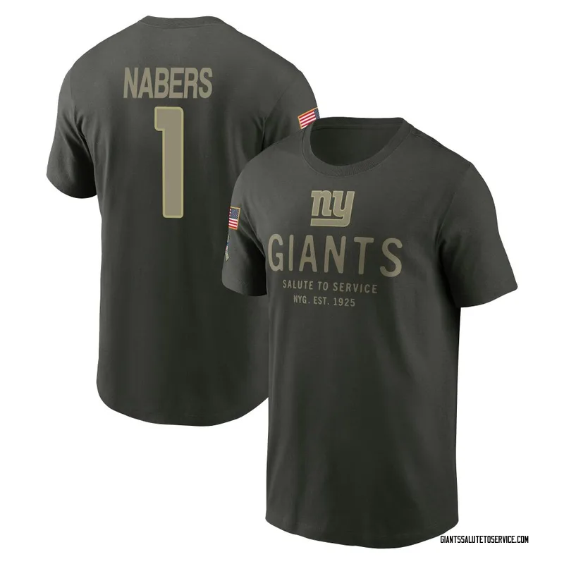 Youth Malik Nabers New York Giants Green Forest/ 2025 Salute to Service Sideline Primary Edge T-Shirt