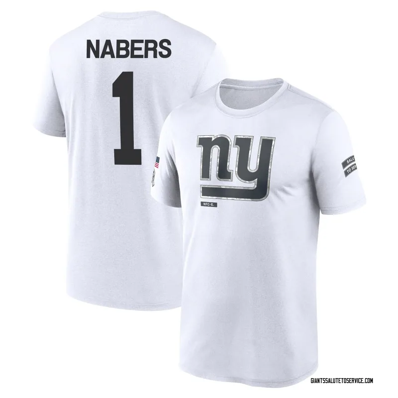 Youth Malik Nabers New York Giants Legend White 2024 Salute to Service Performance T-Shirt