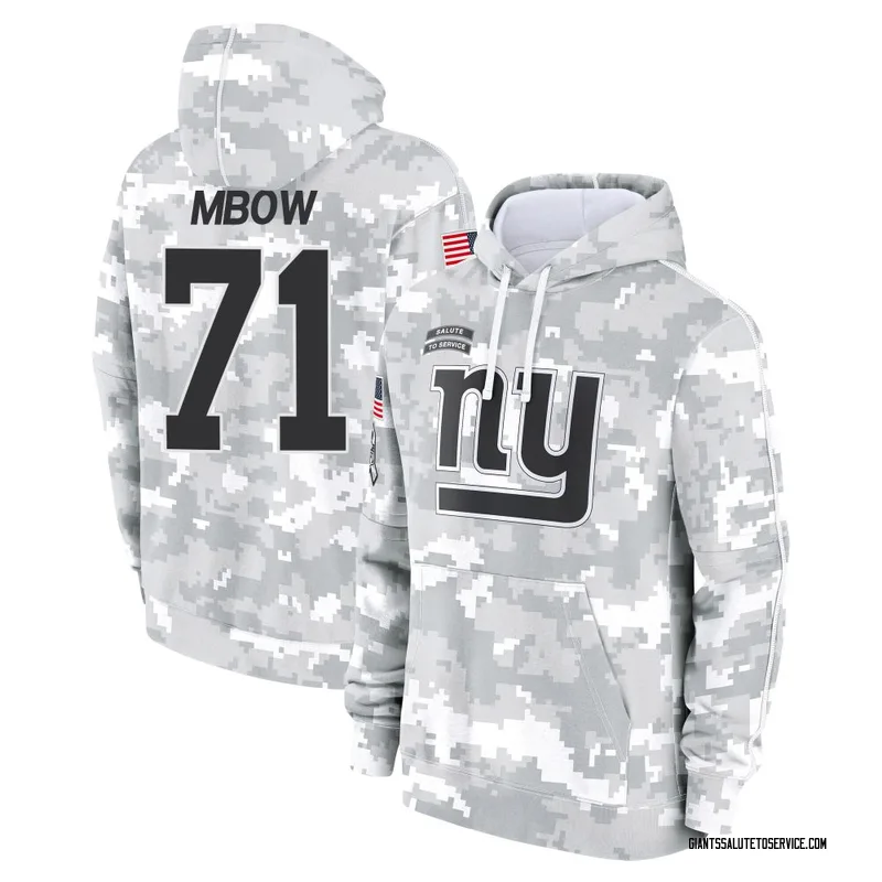 Youth Marcus Mbow New York Giants Camo Arctic 2024 Salute to Service Club Fleece Pullover Hoodie