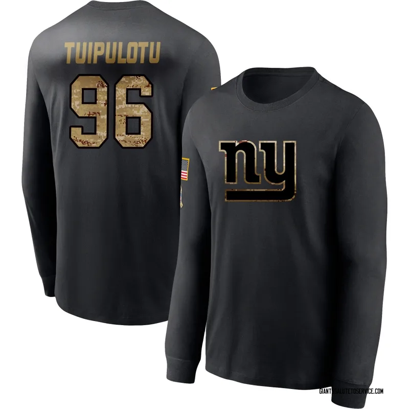 Youth Marlon Tuipulotu New York Giants Black 2020 Salute To Service Sideline Performance Long Sleeve T-Shirt