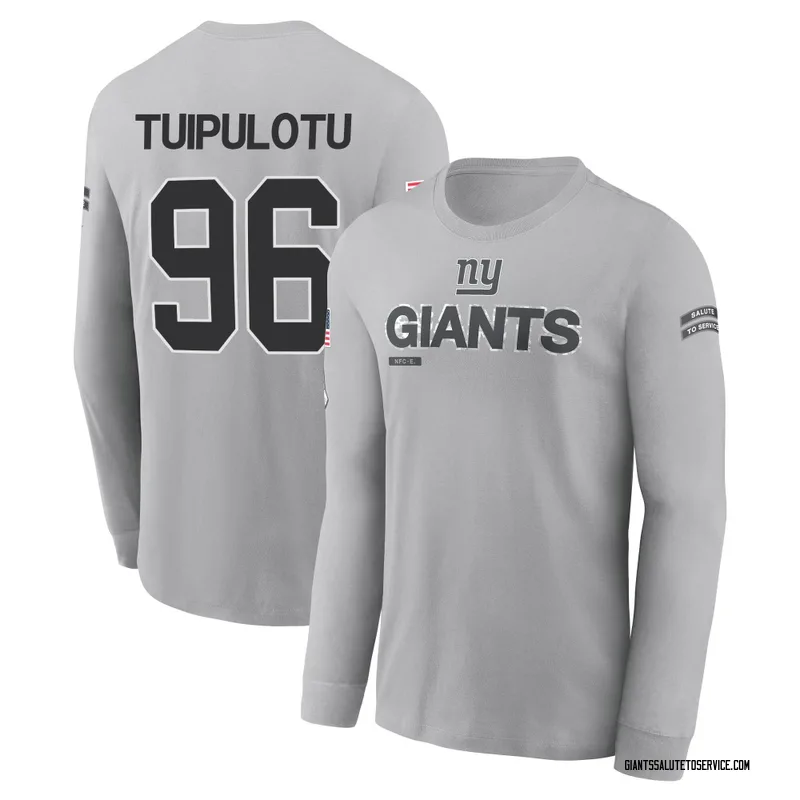 Youth Marlon Tuipulotu New York Giants Gray 2024 Salute to Service Long Sleeve T-Shirt