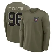 Youth Marlon Tuipulotu New York Giants Olive 2025 Salute to Service Sideline Coaches Long Sleeve T-Shirt