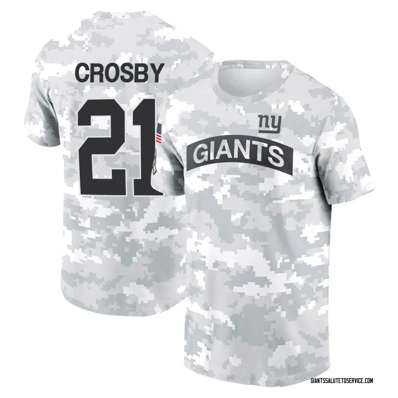 Youth Mason Crosby New York Giants Camo Arctic 2024 Salute to Service Performance T-Shirt