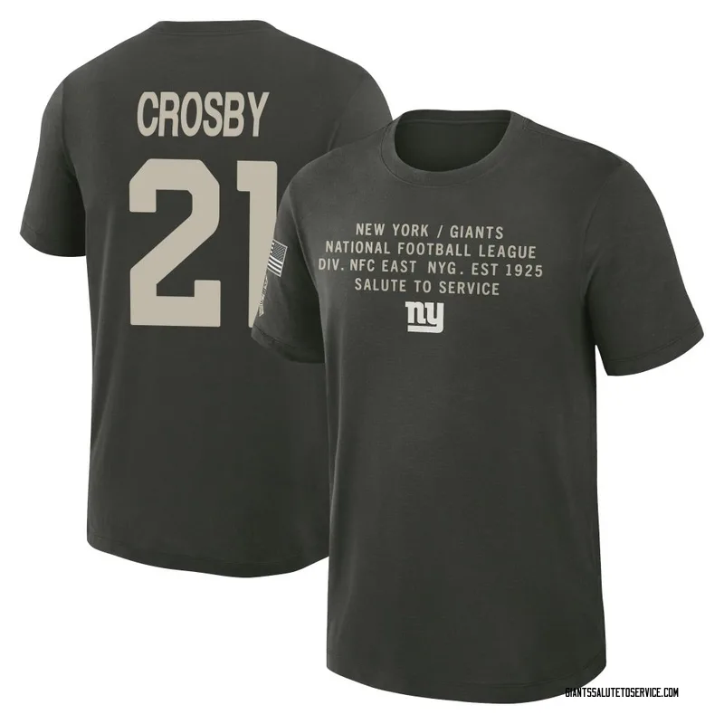 Youth Mason Crosby New York Giants Green Dark/ 2025 Salute to Service Sideline Slub T-Shirt
