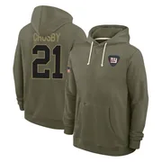 Youth Mason Crosby New York Giants Olive 2025 Salute to Service Hoodie