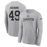 Youth Matthew Adams New York Giants Gray 2024 Salute to Service Long Sleeve T-Shirt