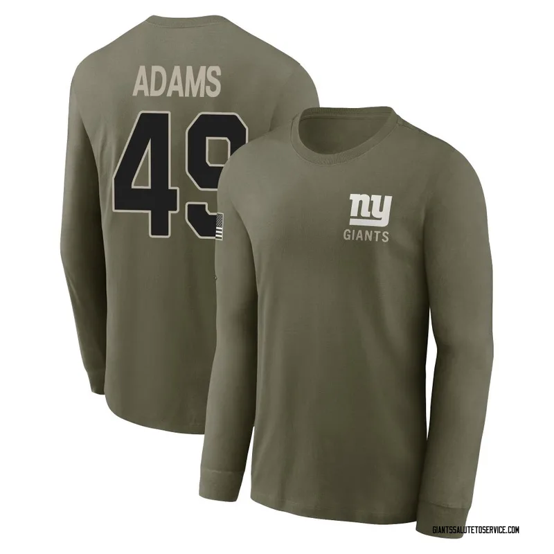 Youth Matthew Adams New York Giants Olive 2025 Salute to Service Sideline Long Sleeve T-Shirt