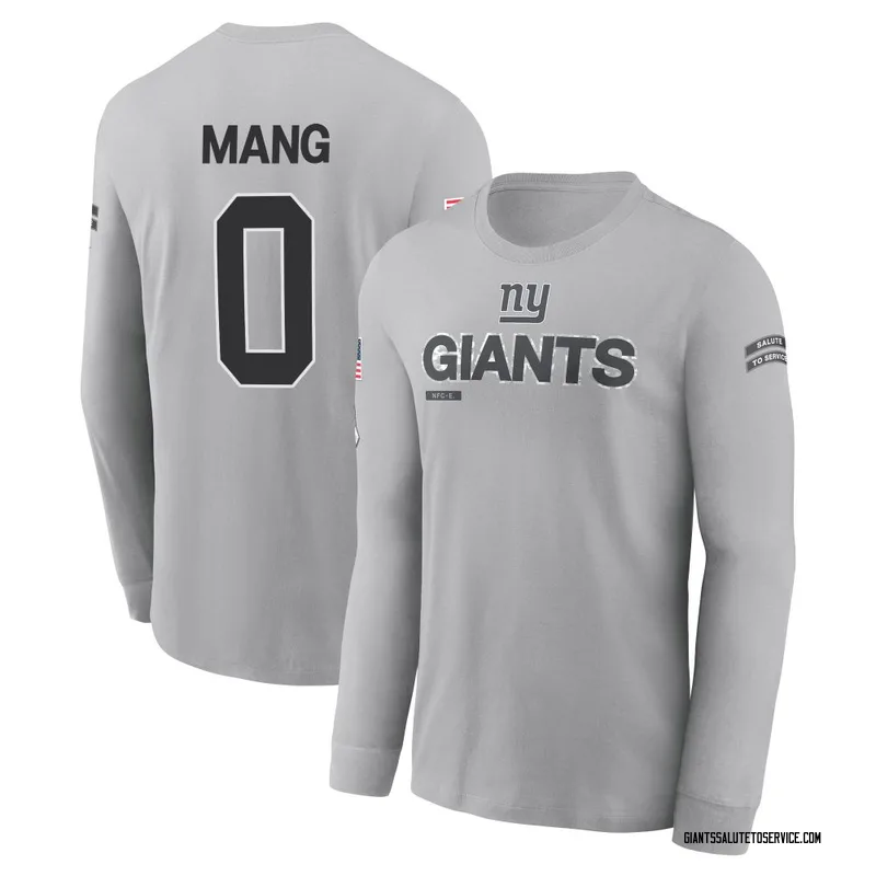Youth Maximilian Mang New York Giants Gray 2024 Salute to Service Long Sleeve T-Shirt