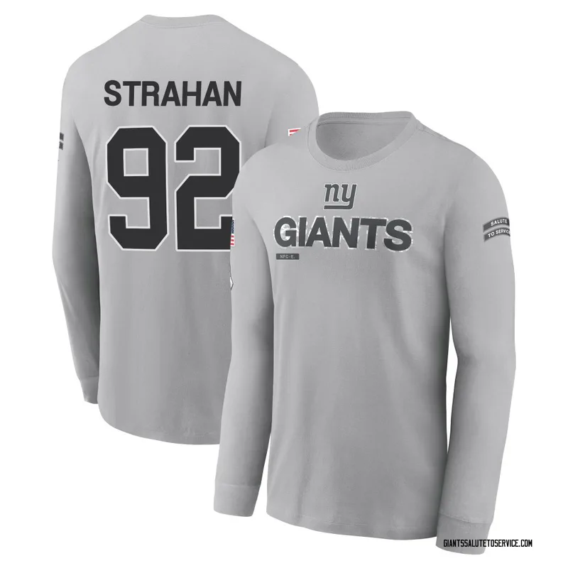 Youth Michael Strahan New York Giants Gray 2024 Salute to Service Long Sleeve T-Shirt