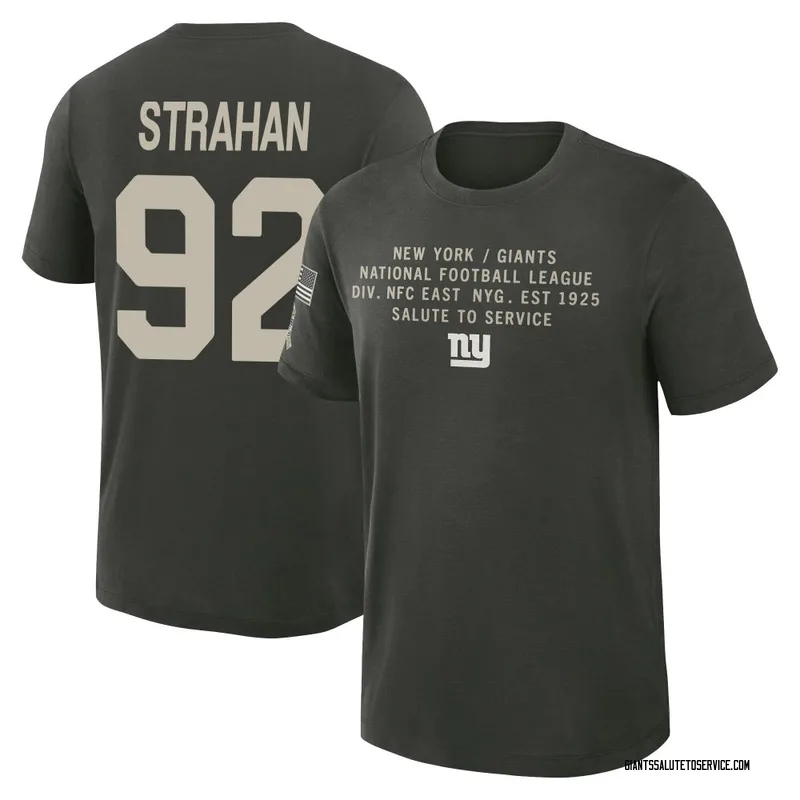 Youth Michael Strahan New York Giants Green Dark/ 2025 Salute to Service Sideline Slub T-Shirt