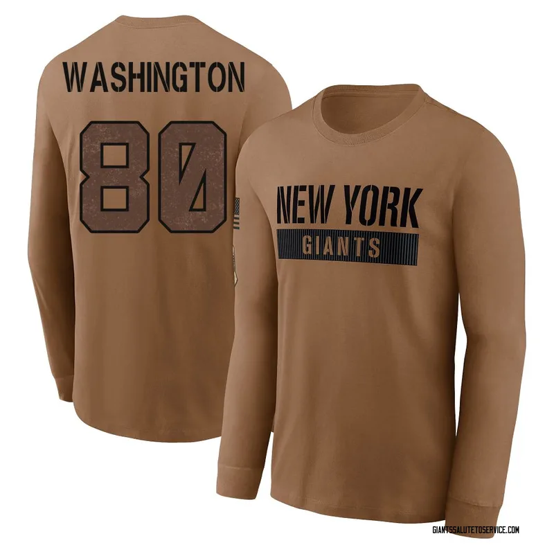 Youth Montrell Washington New York Giants Brown 2023 Salute To Service Long Sleeve T-Shirt