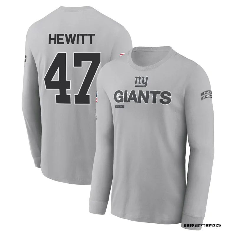 Youth Neville Hewitt New York Giants Gray 2024 Salute to Service Long Sleeve T-Shirt