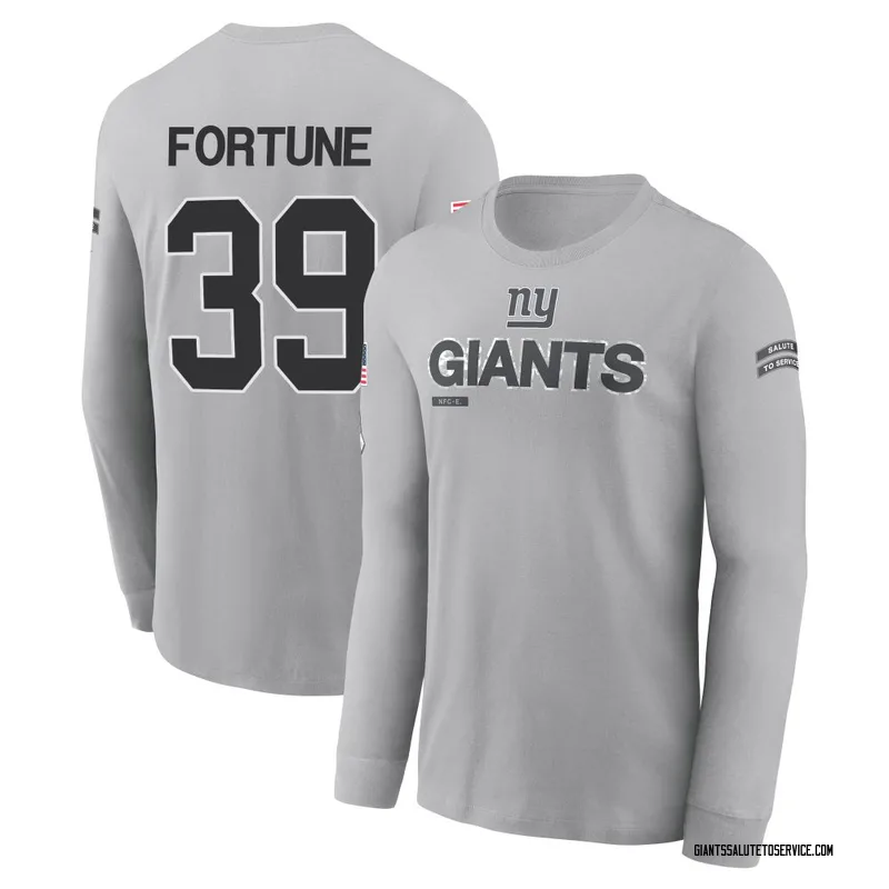 Youth O'Donnell Fortune New York Giants Gray 2024 Salute to Service Long Sleeve T-Shirt