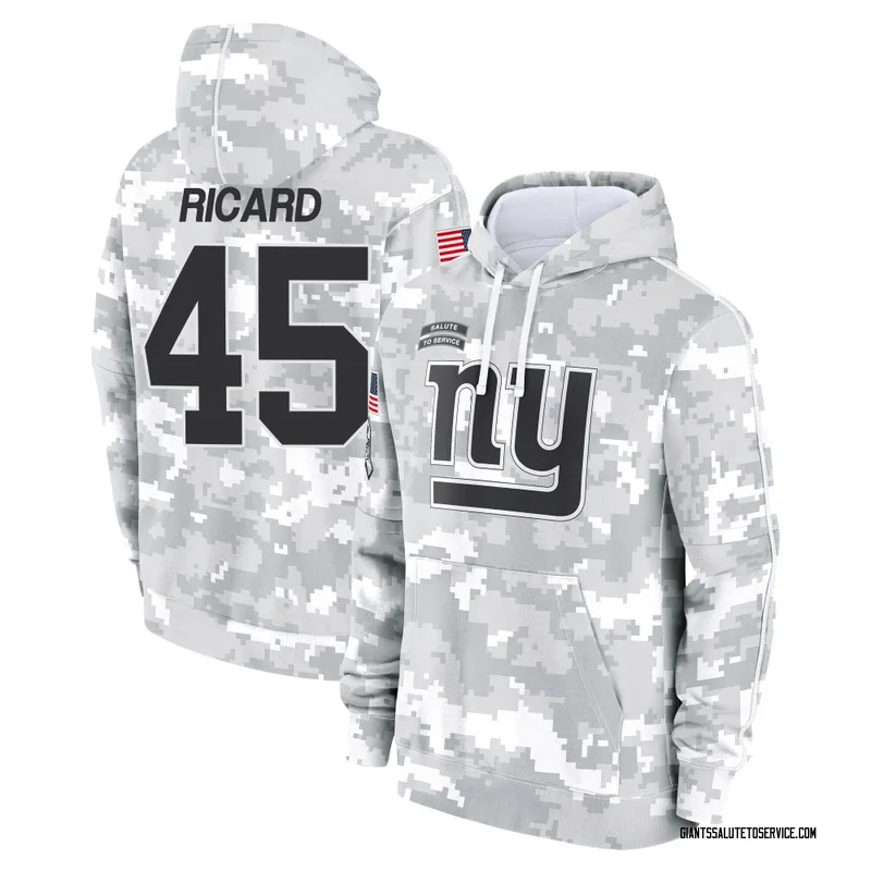 Youth Patrick Ricard New York Giants Camo Arctic 2024 Salute to Service Club Fleece Pullover Hoodie
