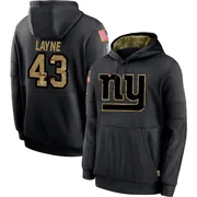 Youth Raheem Layne New York Giants Black 2020 Salute to Service Sideline Performance Pullover Hoodie