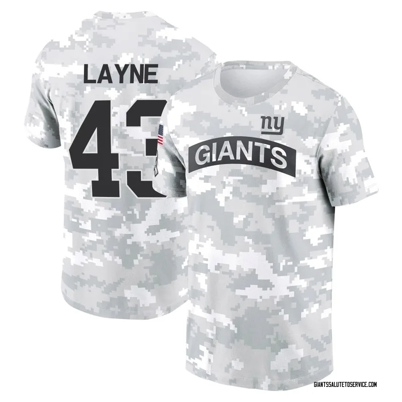 Youth Raheem Layne New York Giants Camo Arctic 2024 Salute to Service Performance T-Shirt