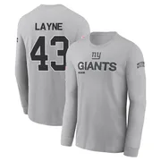 Youth Raheem Layne New York Giants Gray 2024 Salute to Service Long Sleeve T-Shirt