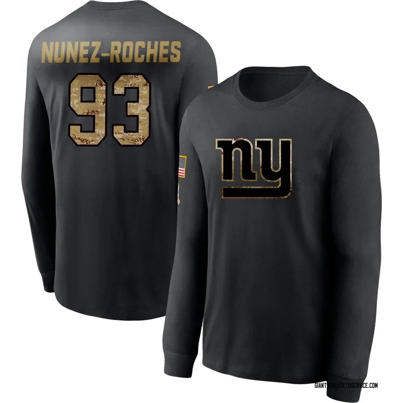 Youth Rakeem Nunez-Roches New York Giants Black 2020 Salute To Service Sideline Performance Long Sleeve T-Shirt