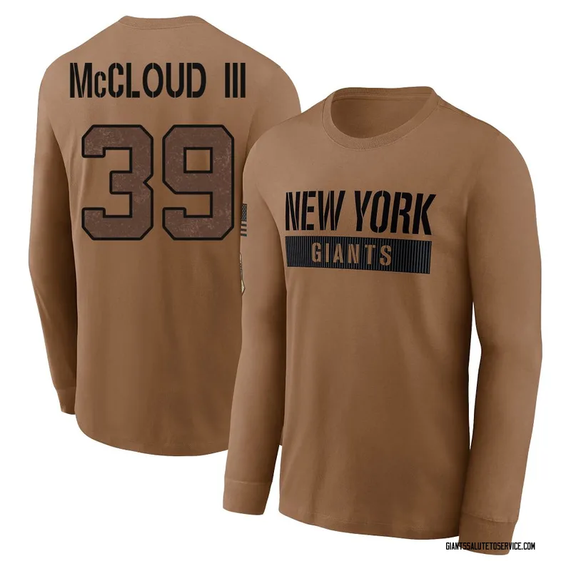 Youth Ray-Ray McCloud III New York Giants Brown 2023 Salute To Service Long Sleeve T-Shirt