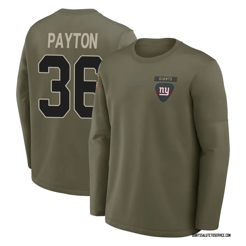 Youth Rico Payton New York Giants Olive 2025 Salute to Service Sideline Coaches Long Sleeve T-Shirt
