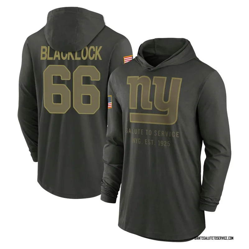 Youth Ross Blacklock New York Giants Green Forest/ 2025 Salute to Service Sideline Lightweight Hooded Pullover Long Sleeve T-Shi