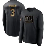 Youth Russell Wilson New York Giants Black 2020 Salute To Service Sideline Performance Long Sleeve T-Shirt