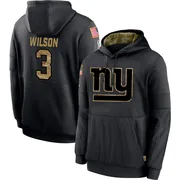 Youth Russell Wilson New York Giants Black 2020 Salute to Service Sideline Performance Pullover Hoodie