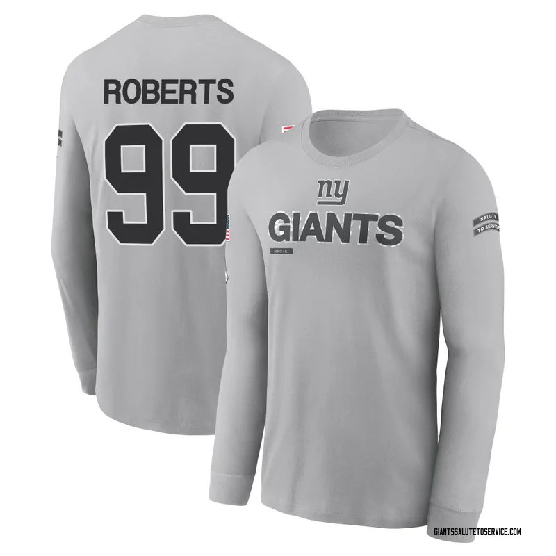 Youth Sam Roberts New York Giants Gray 2024 Salute to Service Long Sleeve T-Shirt