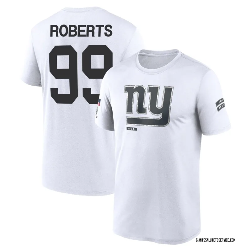 Youth Sam Roberts New York Giants Legend White 2024 Salute to Service Performance T-Shirt