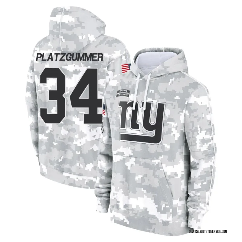 Youth Sandro Platzgummer New York Giants Camo Arctic 2024 Salute to Service Club Fleece Pullover Hoodie