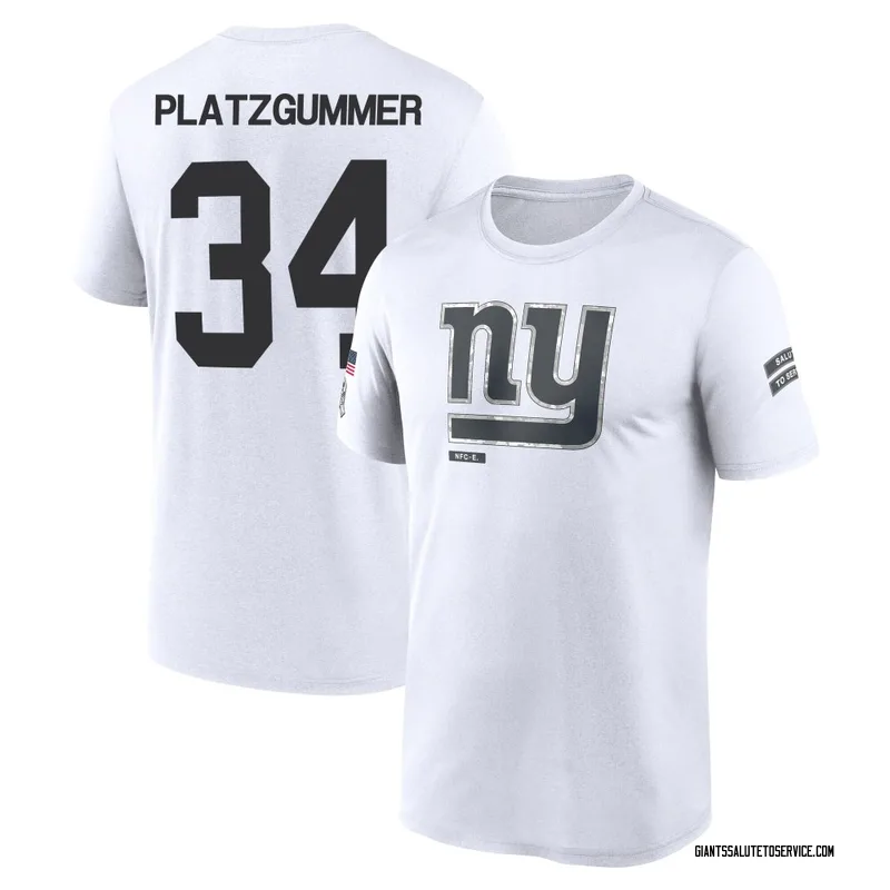 Youth Sandro Platzgummer New York Giants Legend White 2024 Salute to Service Performance T-Shirt