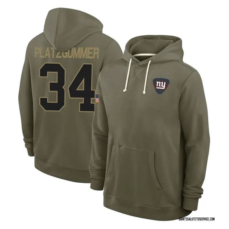 Youth Sandro Platzgummer New York Giants Olive 2025 Salute to Service Hoodie