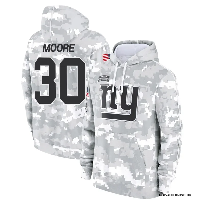 Youth TJ Moore New York Giants Camo Arctic 2024 Salute to Service Club Fleece Pullover Hoodie
