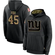 Youth Tomon Fox New York Giants Black 2020 Salute to Service Sideline Performance Pullover Hoodie