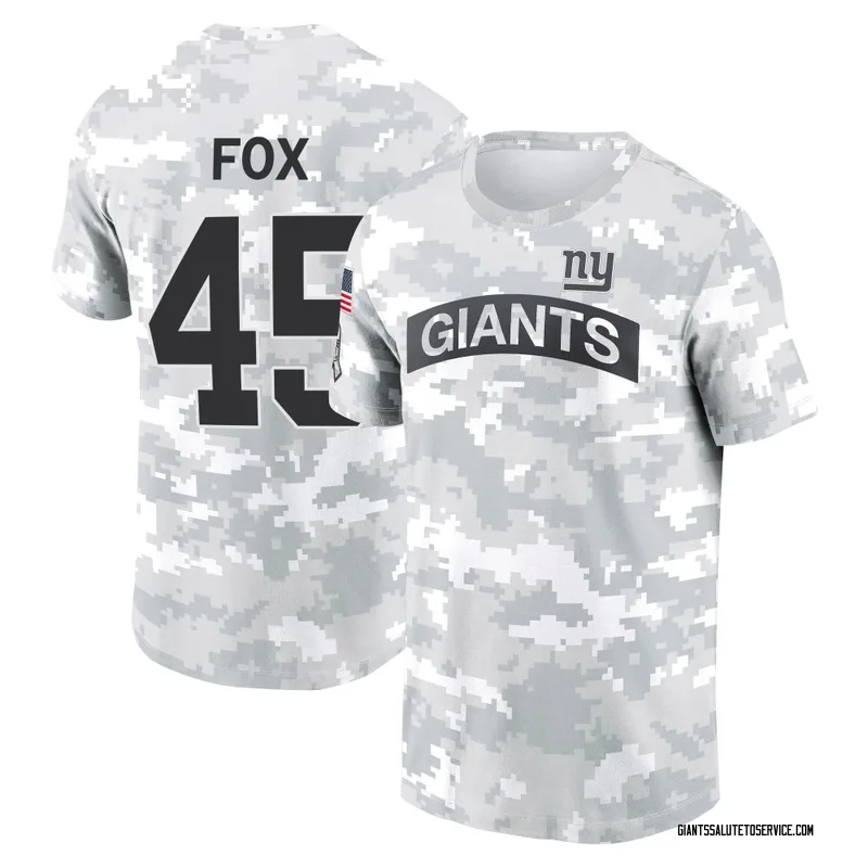 Youth Tomon Fox New York Giants Camo Arctic 2024 Salute to Service Performance T-Shirt
