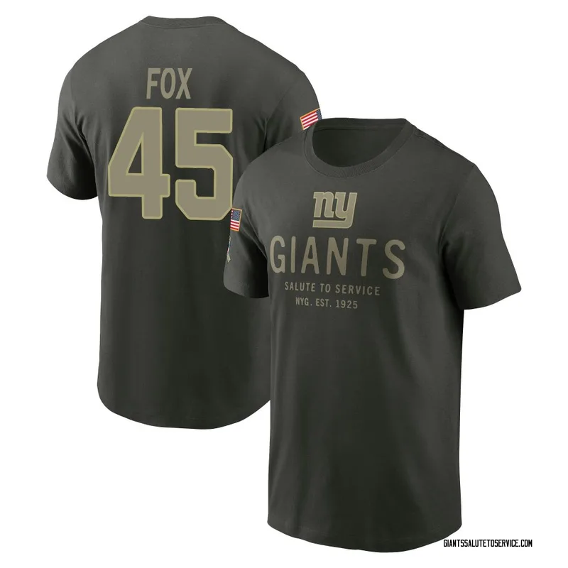 Youth Tomon Fox New York Giants Green Forest/ 2025 Salute to Service Sideline Primary Edge T-Shirt