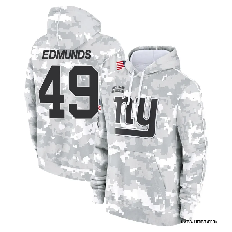 Youth Tremaine Edmunds New York Giants Camo Arctic 2024 Salute to Service Club Fleece Pullover Hoodie