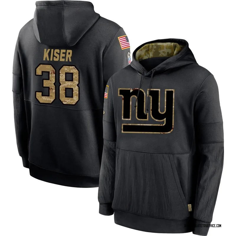 Youth Trey Kiser New York Giants Black 2020 Salute to Service Sideline Performance Pullover Hoodie