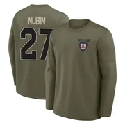Youth Tyler Nubin New York Giants Olive 2025 Salute to Service Sideline Coaches Long Sleeve T-Shirt