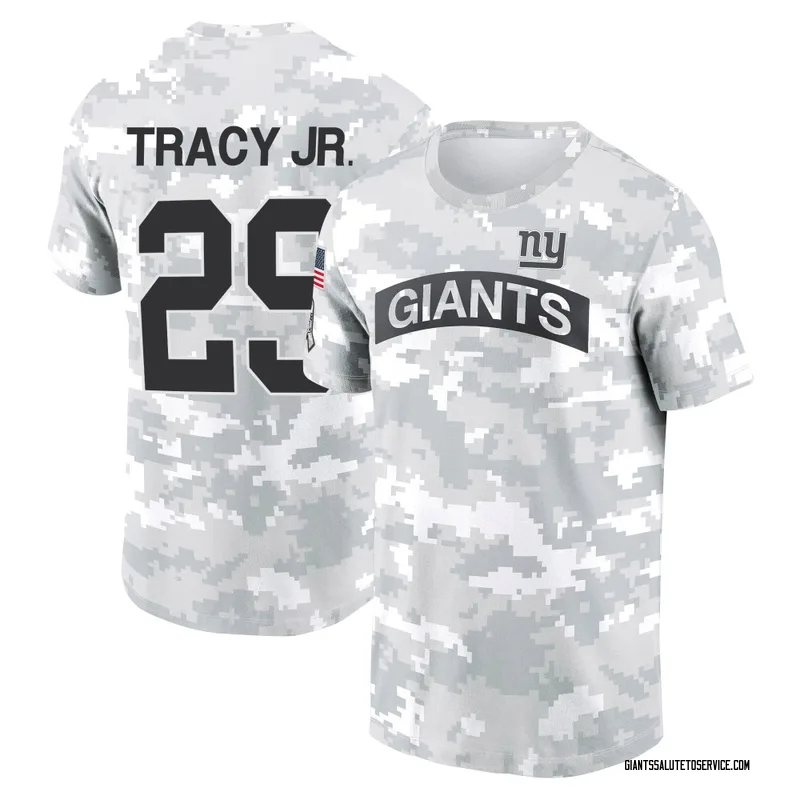 Youth Tyrone Tracy Jr. New York Giants Camo Arctic 2024 Salute to Service Performance T-Shirt