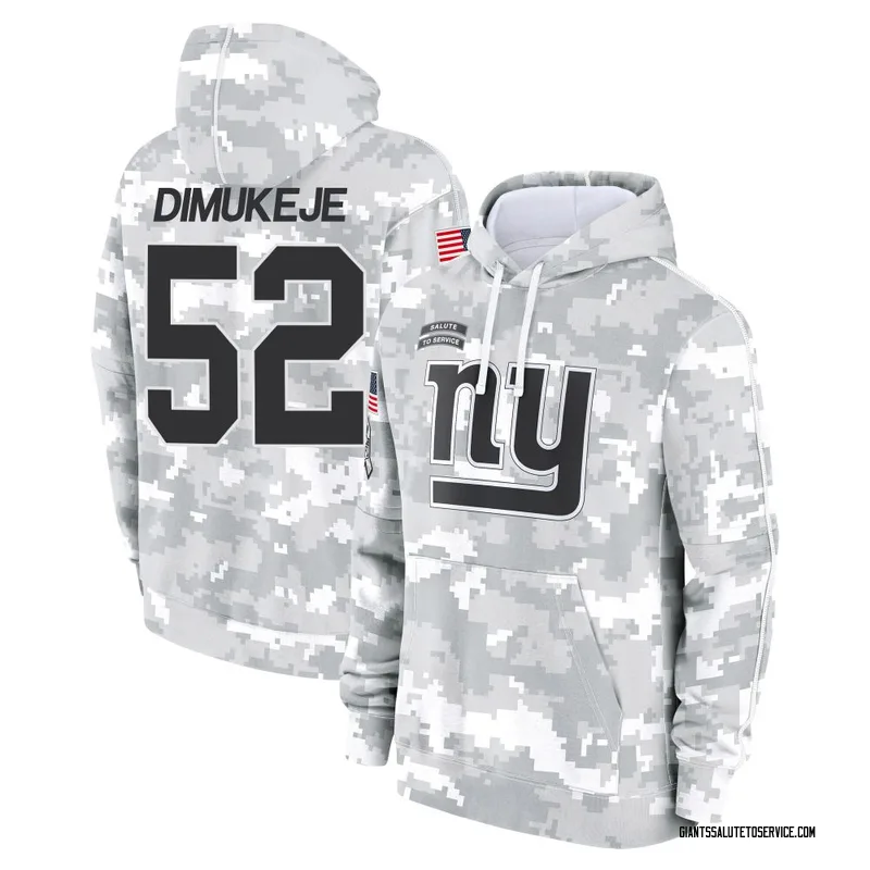 Youth Victor Dimukeje New York Giants Camo Arctic 2024 Salute to Service Club Fleece Pullover Hoodie