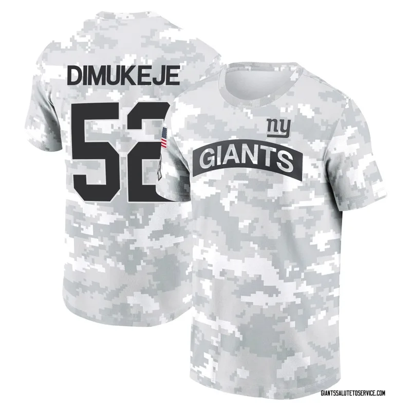 Youth Victor Dimukeje New York Giants Camo Arctic 2024 Salute to Service Performance T-Shirt