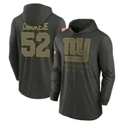 Youth Victor Dimukeje New York Giants Green Forest/ 2025 Salute to Service Sideline Lightweight Hooded Pullover Long Sleeve T-Sh